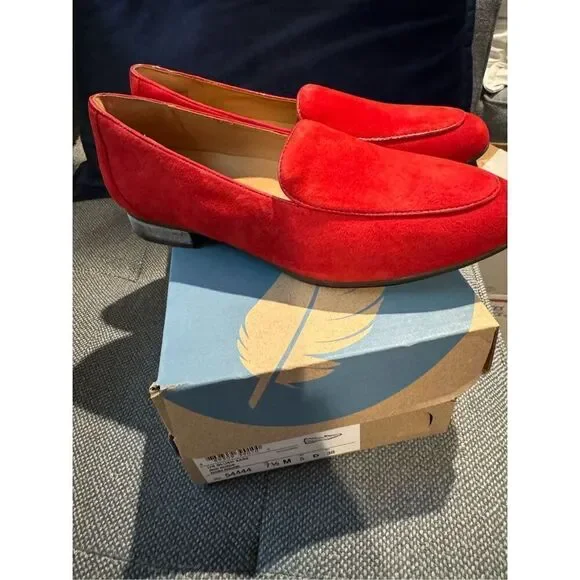 Clarks unstructured blush ease loafer in red suede size 7.5/38 - Picture 7 of 9